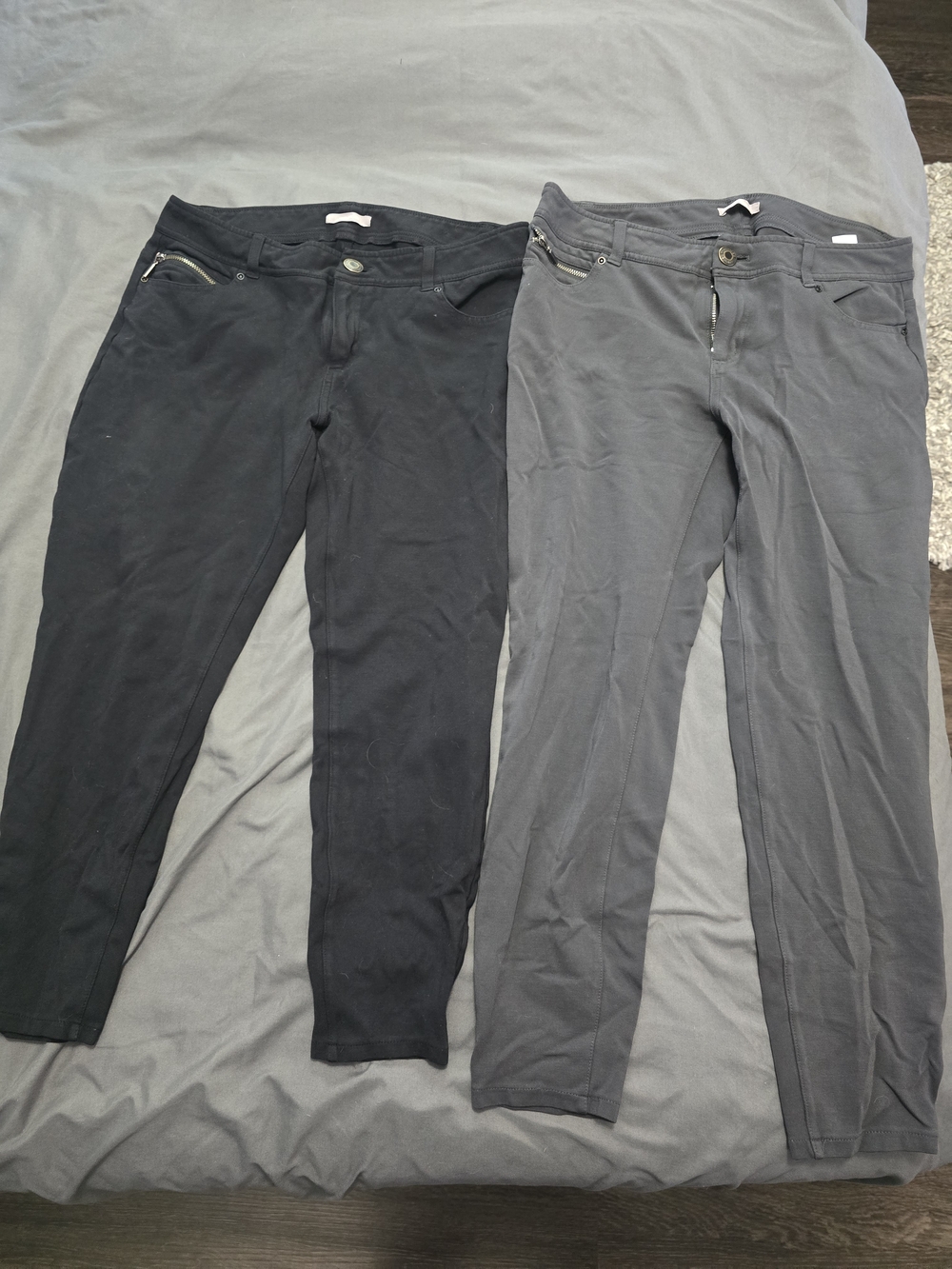 Maurices Ankle & Cropped Pants Duo - Black and Gray